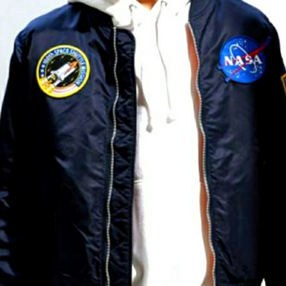 Authentic nasa alpha Industries L2B NASA reversable bomber patches jacket